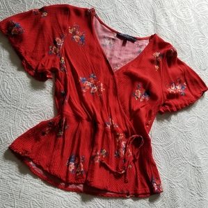 One Clothing Los Angeles flutter sleeve top